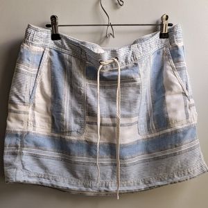 LOU & GRAY (LOFT) Linen Blend Women's Stretch Waist Stripe Skirt  Size L